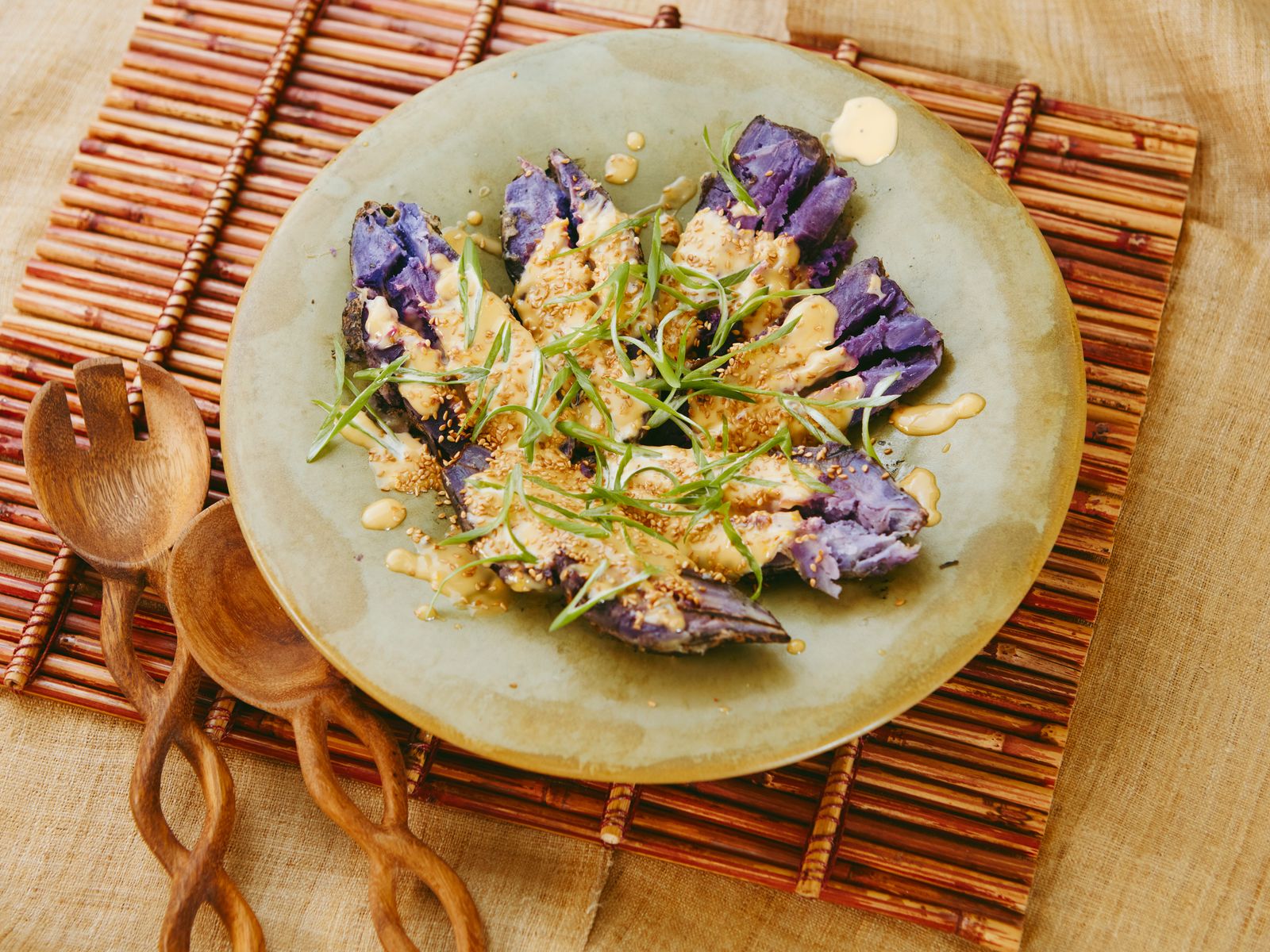 Grilled Purple Sweet Potato Salad