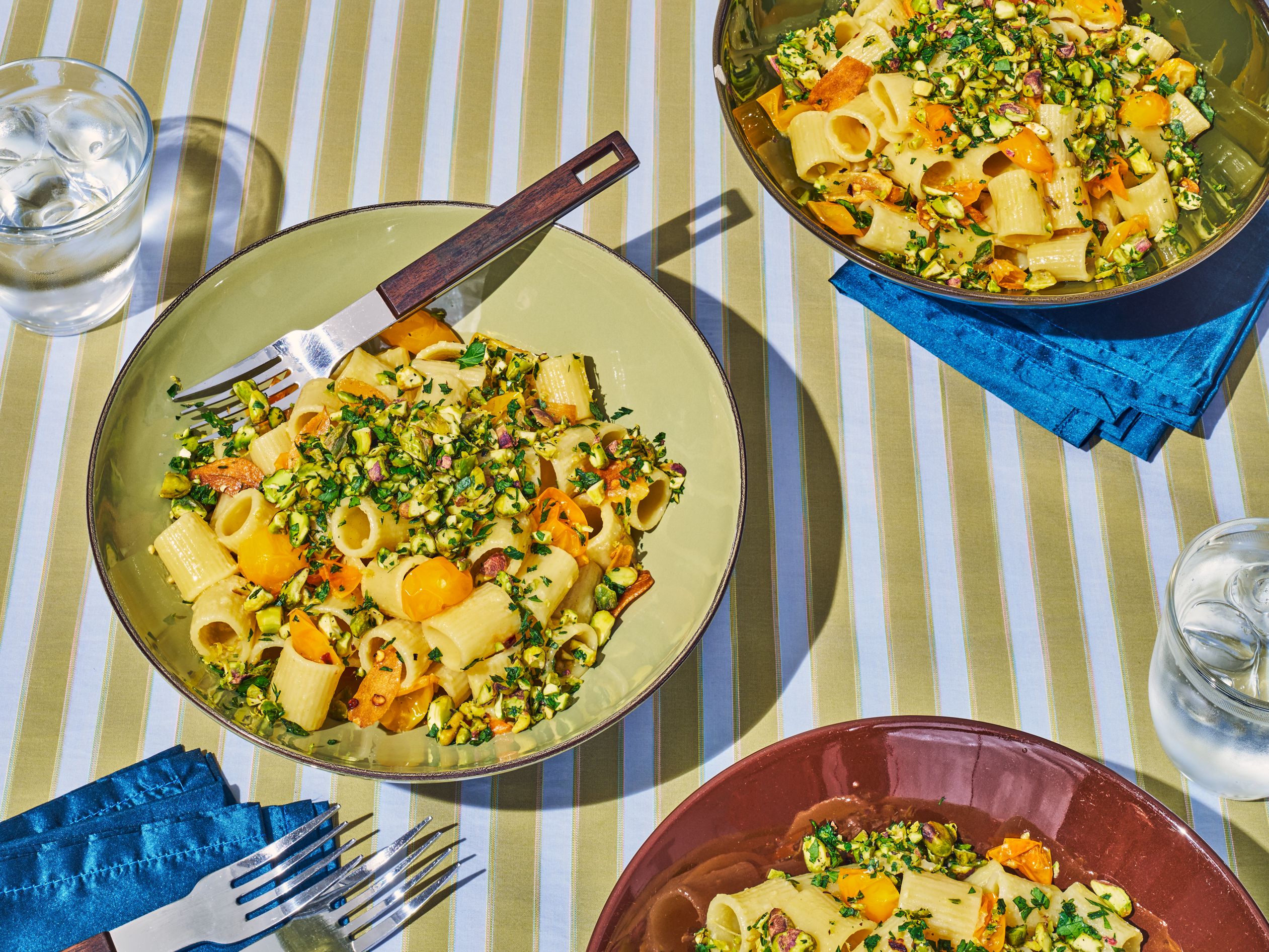 Sun Gold Tomato Pasta With Pistachio Gremolata